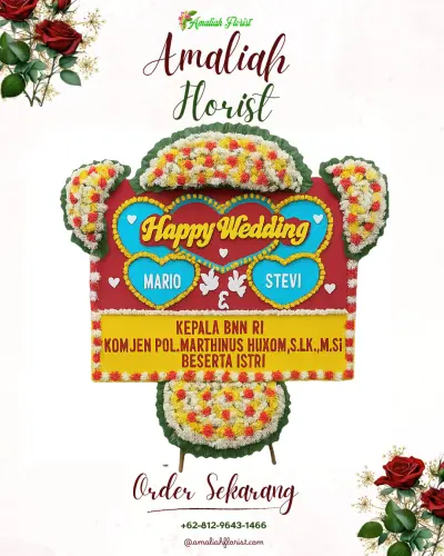 Karangan Papan Bunga Pernikahan di Pleburan
